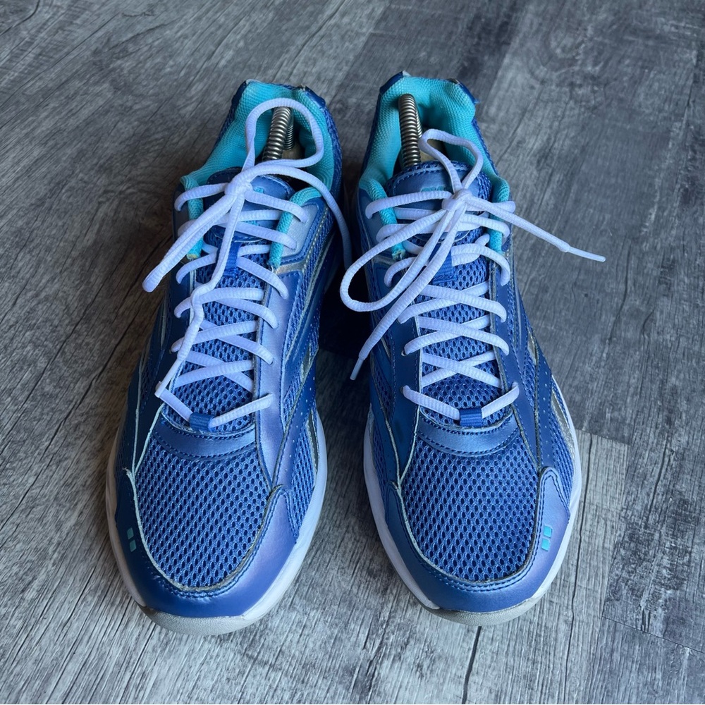 Ryka STROLL Leather Mesh Lace Up Walking Running Shoe Blue Women’s Size 10